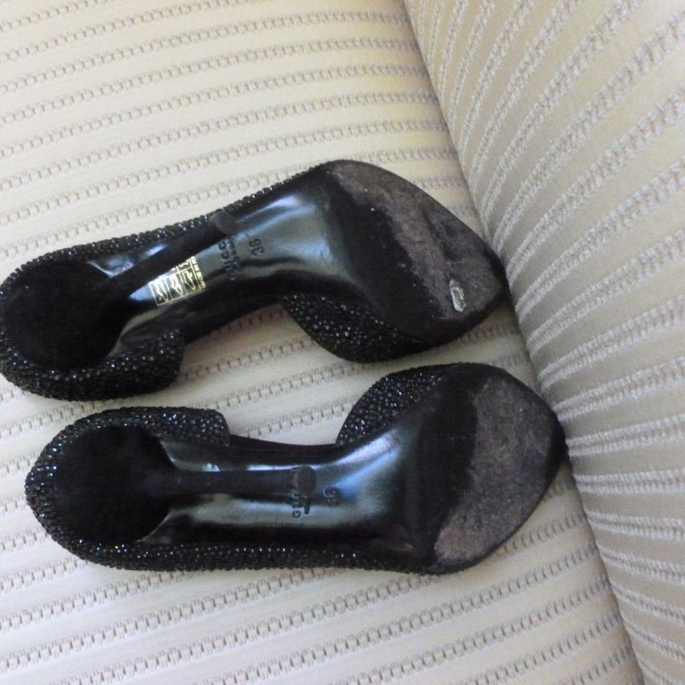 Gucci Black Crystal D'Orsay High Heel Pumps HOST PICK! - Picture 11 of 12